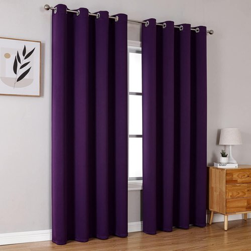 ChrisDowa Blackout Curtains - Thermal Insulated Room Darkening Panels | Royal Purple, 52 x 108 Inch