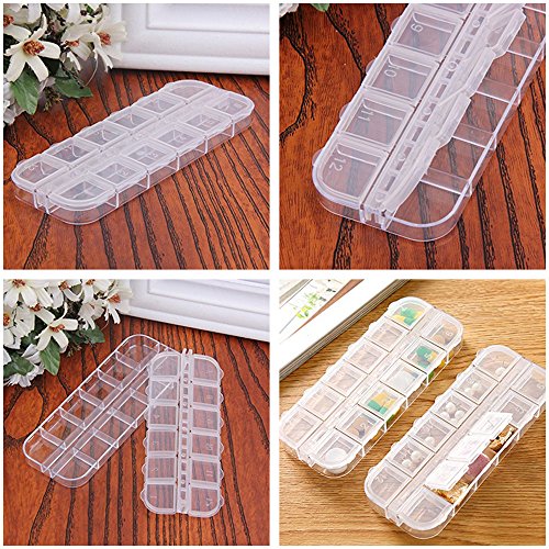 6-Pack Nail Art Storage Box with 12 Compartments - Rhinestone Organizer