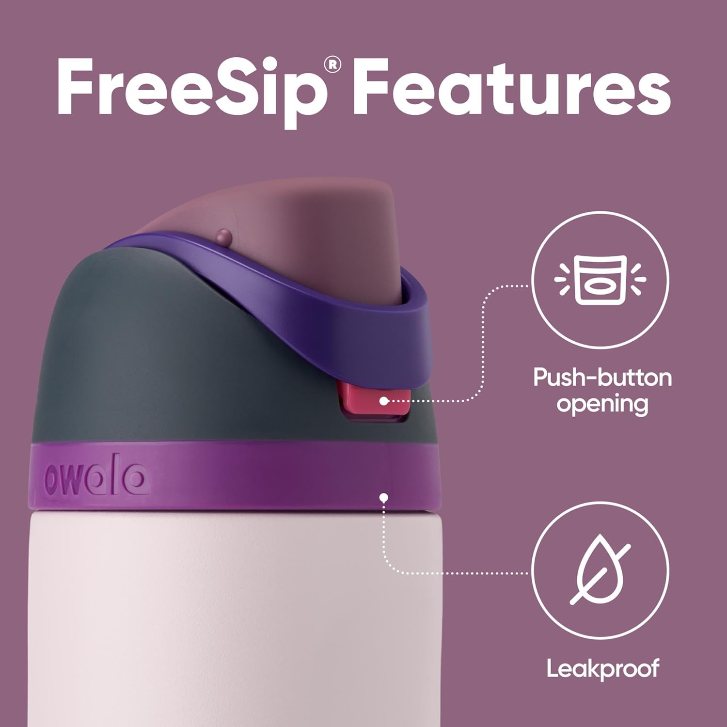 Owala FreeSip Insulated Stainless Steel Water Bottle - 24 oz BPA-Free with Straw | Dreamy Field Design for Sports & Travel