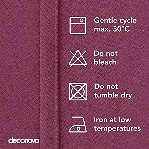 Deconovo Fuchsia Wide Width Blackout Grommet Curtain Panel 100W x 95L Thermal Insulated Room Darkening