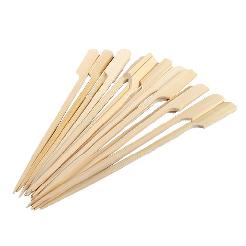 100-Pack Bamboo Paddle Picks – Wooden Skewers for Cocktails, Appetizers, Fruit, Sandwiches, and BBQ Snacks – Available in 3.5" / 4.7" / 7" / 10" (7 inch)