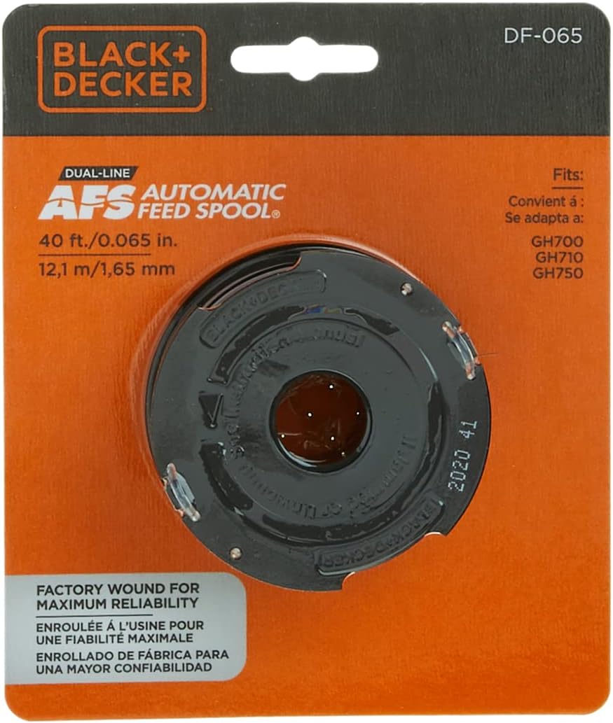 BLACK+DECKER Replacement Trimmer Line Spool - Dual Line .065-Inch AFS for Efficient Cutting