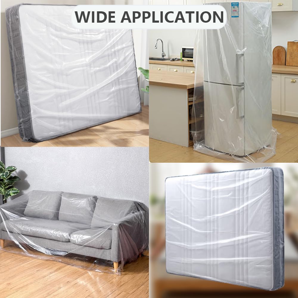 Plastic Mattress Bag for Moving Storage, Mattress Protector Cover ,Mattress Bag for Disposal (Queen)