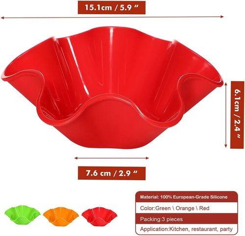 Koluti Nonstick Silicone Tortilla Shell Maker - Colorful Taco Salad Bowl Mold Set of 3 | Oven & Microwave Safe