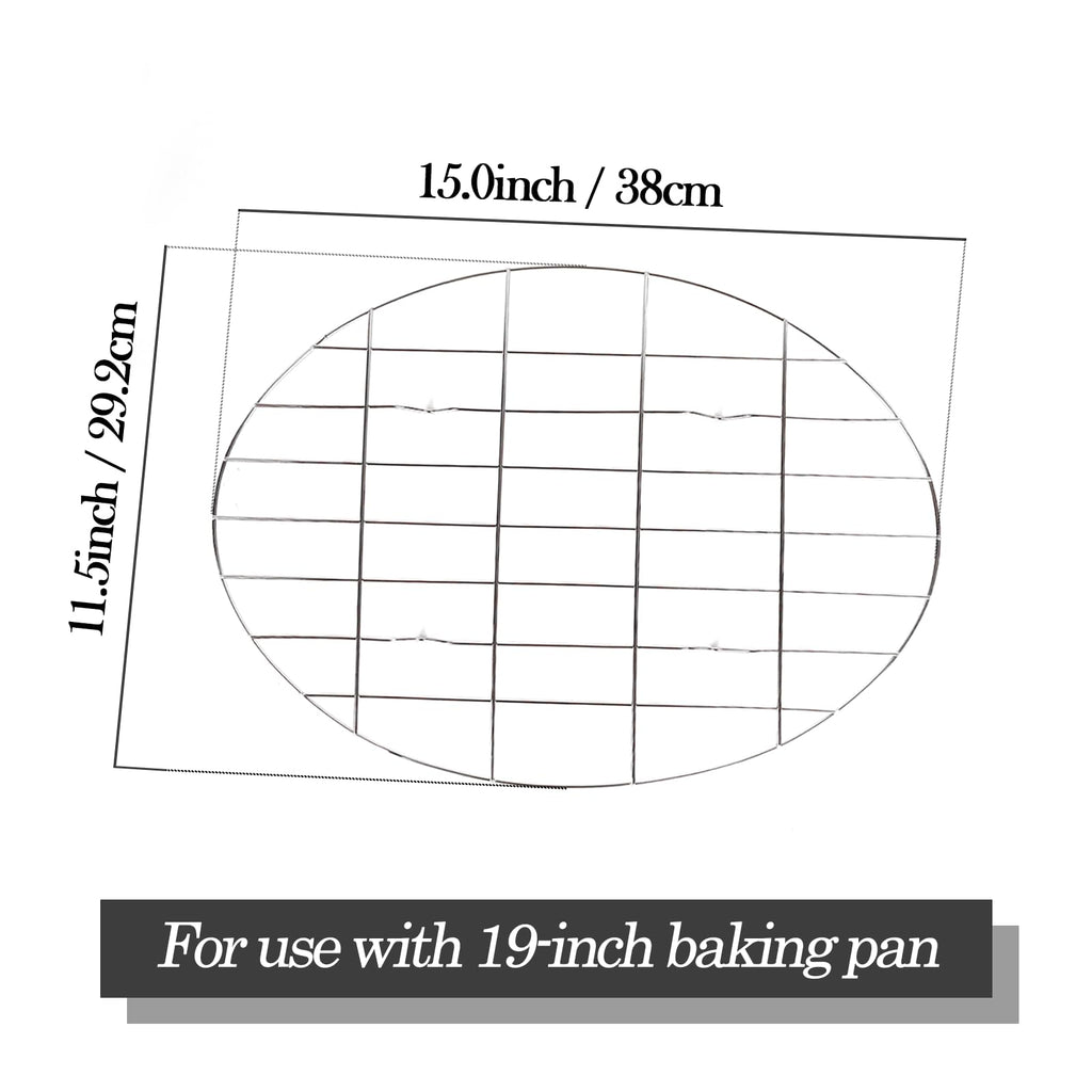 Enamel Roaster Pan With Lid and Rack Set 13"19"Granite Roasting Pans, Oval Large Turkey Baking Pan Suitable for Cooking 20lb Poultry and Beef High Temperature Resistance Oven Cookware