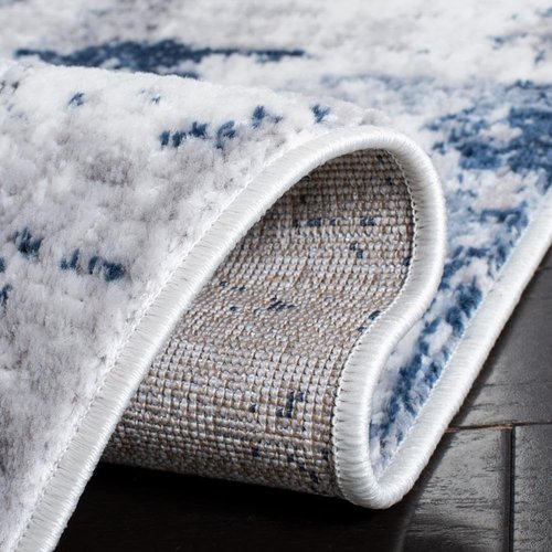 SAFAVIEH Amelia 700 Collection Accent Rug - 2'2" x 4', Grey & Light Blue, Contemporary Design, Stain Resistant, Ideal for High Traffic Areas in Hallway, Bathroom & Home Office (ALA777G-24)