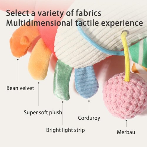 Car Seat Toys for Babies by [Brand Name] - Engaging Hanging Activity Toy with Plush Rattle & Mirror | Perfect for Stroller, Crib & Gym