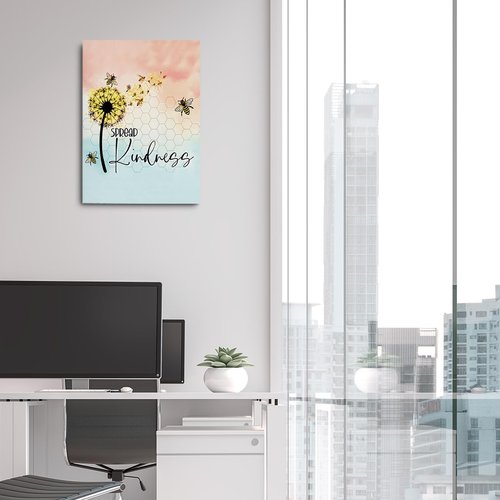Henhesaha Inspirational Bee Quotes | Cute Bee Decor Canvas Wall Art - Framed 11.4x15" for Home & Bedroom