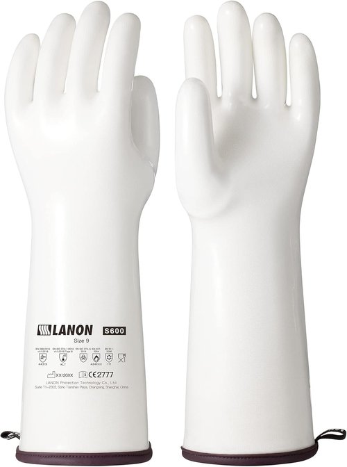 LANON 15" Liquid Silicone Oven Gloves - Heat Resistant, Waterproof, Extra Long, Large, Food Grade