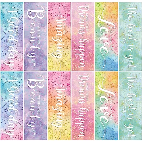 12 Inspirational Bookmarks Set - Colorful Motivational Designs
