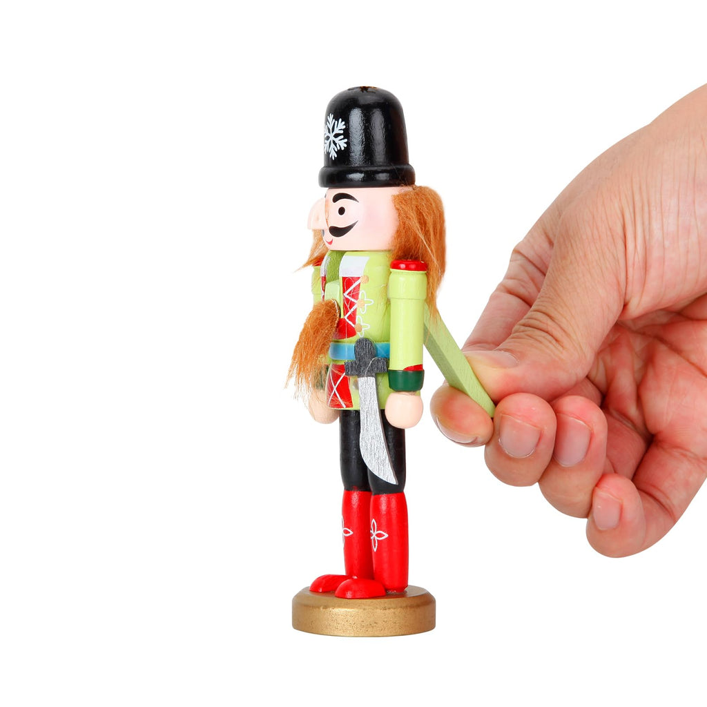 ZJEFUNS 5PCS Christmas Nutcracker Ornament Set - Wooden Nutcracker Figures Soldier Xmas Decorations for Tree Table Decor Gifts