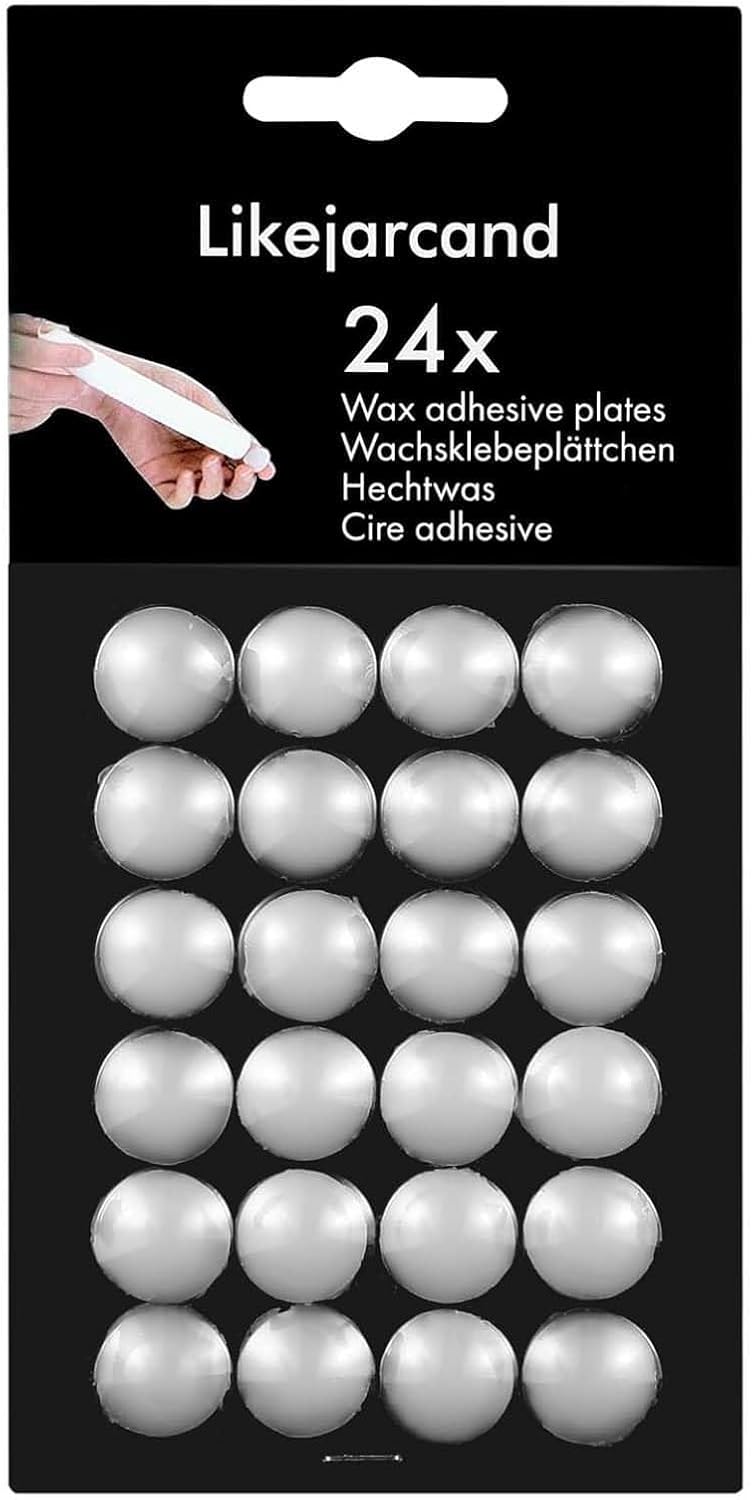 Skiennix 24 Adhesive Candle Holders - White Taper Candle Grips for Secure Placement
