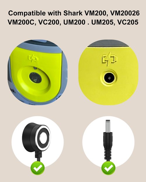 FGIEU for Shark VM252 Magnetic Charger Compatible with Shark VM252 VM252C QM250 VACMOP Pro Cordless Hard Floor Vacuum Mop Charger