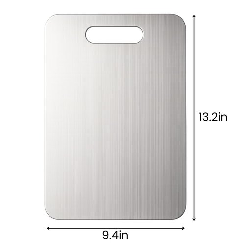 Titanium Cutting Board, 100% Pure Titanium Chopping Board for Kitchen, Hygiene & Durability Double Sided Cutting Board, Non toxic Chopping Board, Dishwasher Safe (13.2“ x 9.4”)