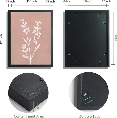 JIMUJIA 4-Piece Minimalist Plant Wall Art Set - Modern White Plant Designs on Soft Backgrounds | 12x16 Inch Frames for Home Décor