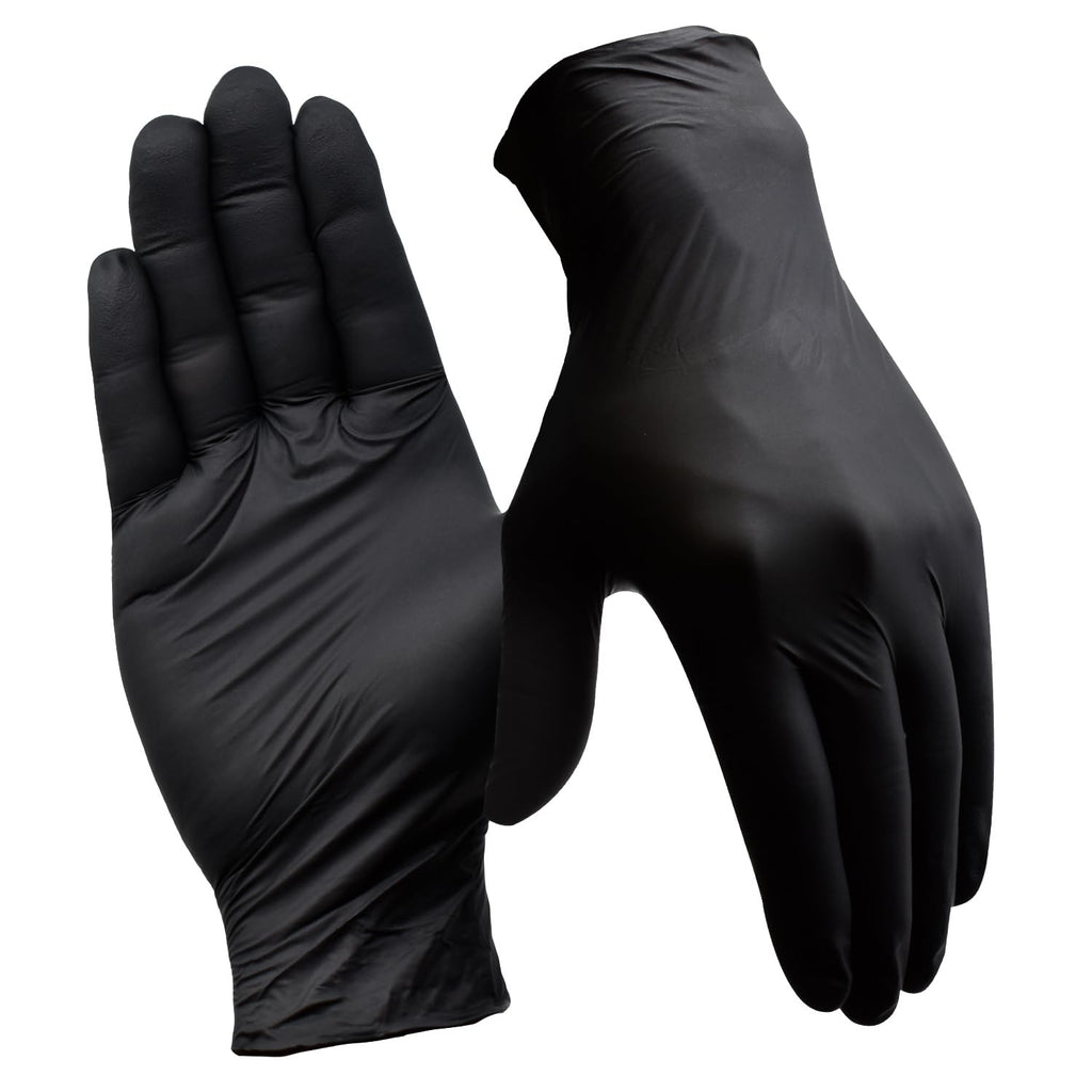 Nitrile Gloves by [Brand Name] - 4 Mil Latex-Free, Powder-Free Industrial Gloves | Black, Large (Pack of 100)