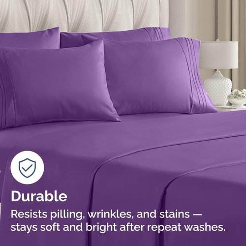 King Pillow Cases by [Brand Name] - Ultra Soft Hotel Quality - Wrinkle-Free, Stain Resistant - 10 Pack - Purple