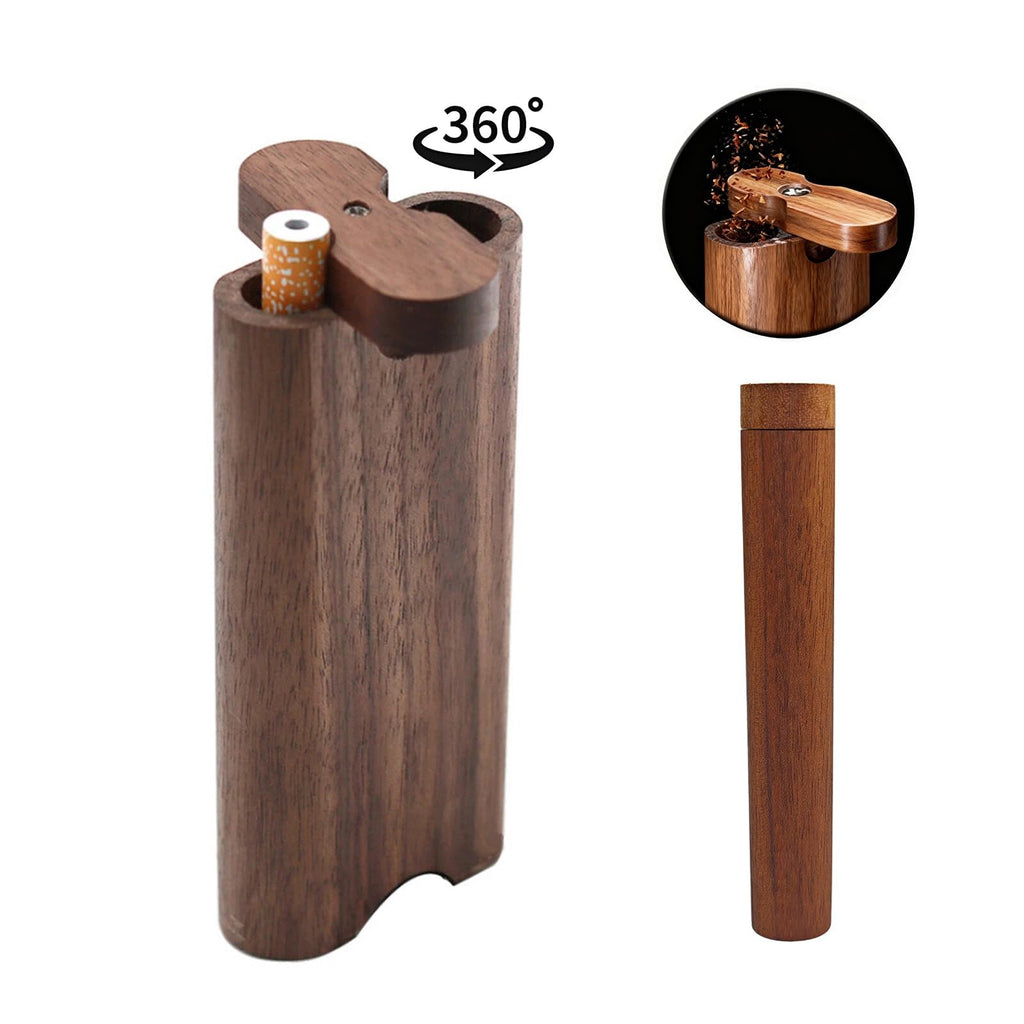 MXZFFF One Hitter Box,Handmade Wooden Storage Box,Portable Storage Box,Natural Decorative Box with Lid, For DIY Handmade Art Decorations,Souvenir,Gift (Walnut)