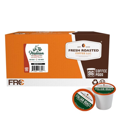 Fresh Roasted Coffee - Italian Roast Dark Blend | 96 Pods for K-Cup Brewers