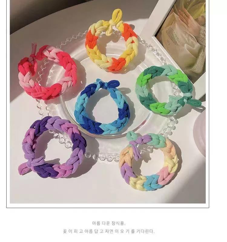 50pcs Cotton Seamless Hair Ties & Elastic Ponytail Holders for Thin Hair