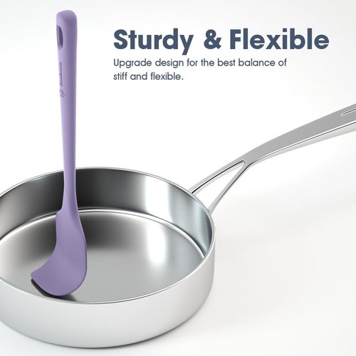 ChefAide Silicone Spatula Set - 5 Pieces, Ergonomic Grip, Heat Resistant Up to 600°F for Nonstick Cookware
