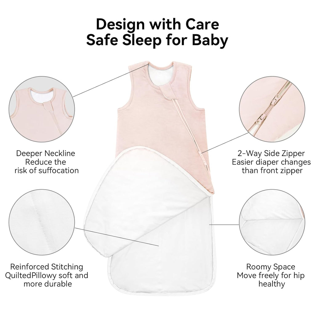 BubblePanda Bamboo Sleep Sack - Soft Quilted 2.5 Tog Winter Toddler Blanket | 6-12 Months
