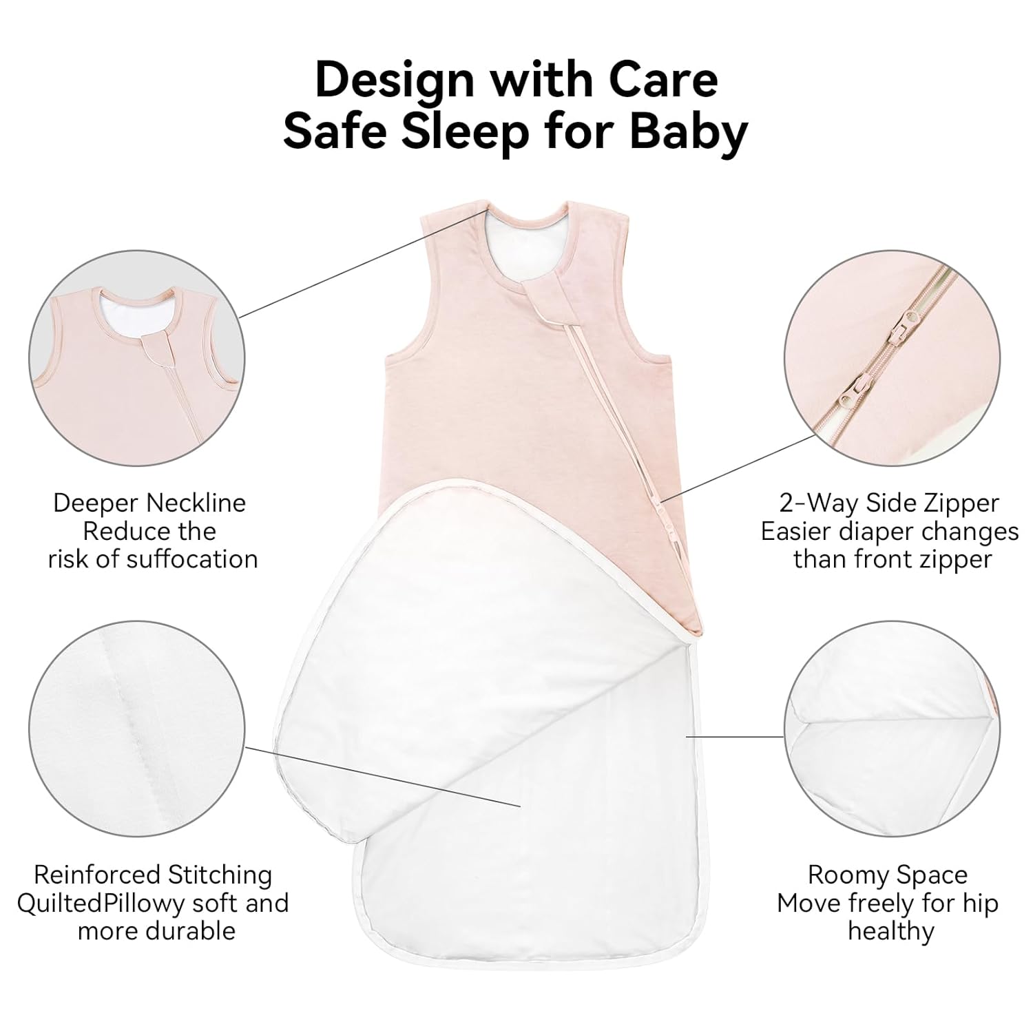 BubblePanda Bamboo Sleep Sack - Soft Quilted 2.5 Tog Winter Toddler Blanket | 6-12 Months