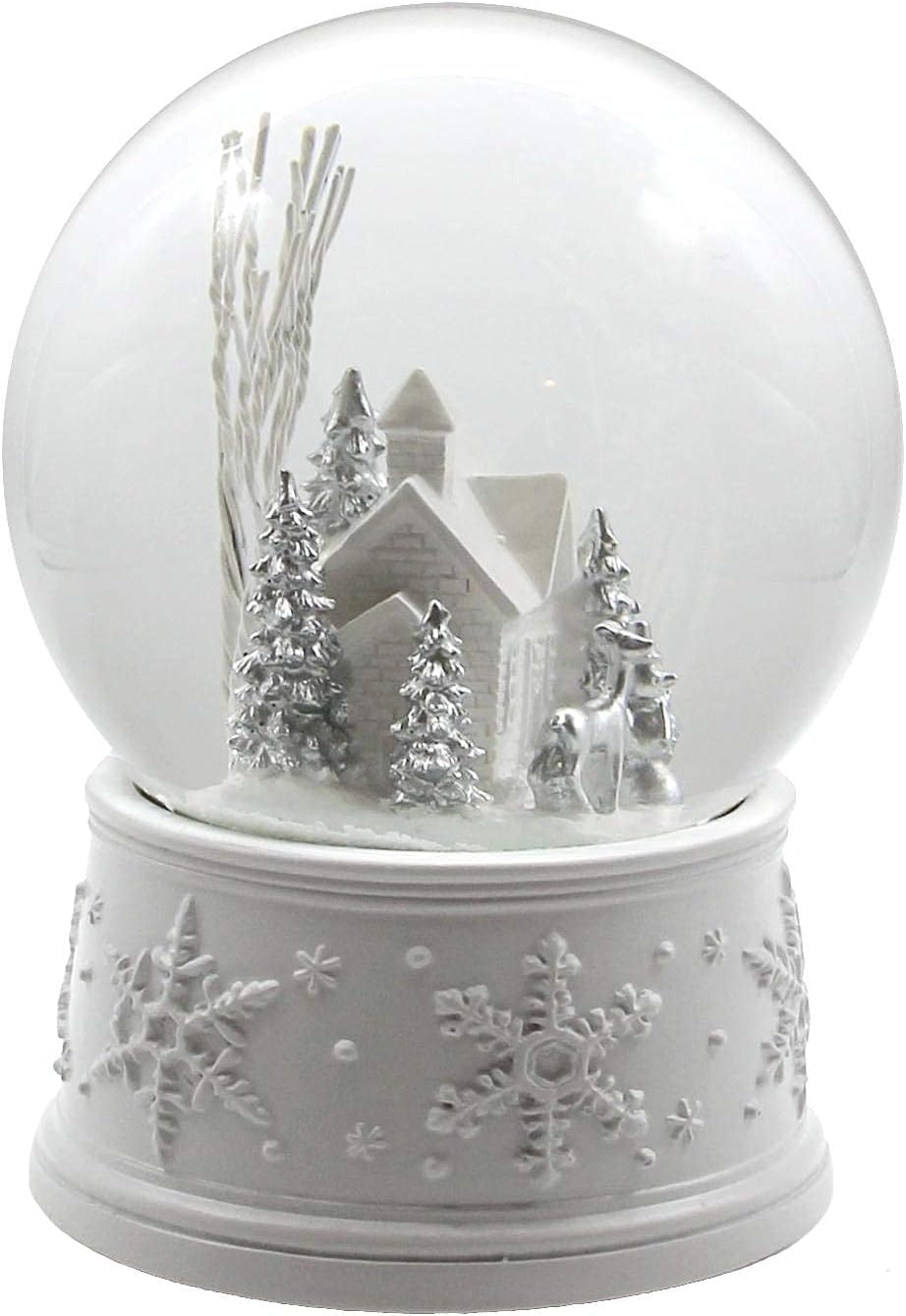 San Francisco Music Box Company - 100MM White Christmas Snow Globe - Festive Holiday Decor
