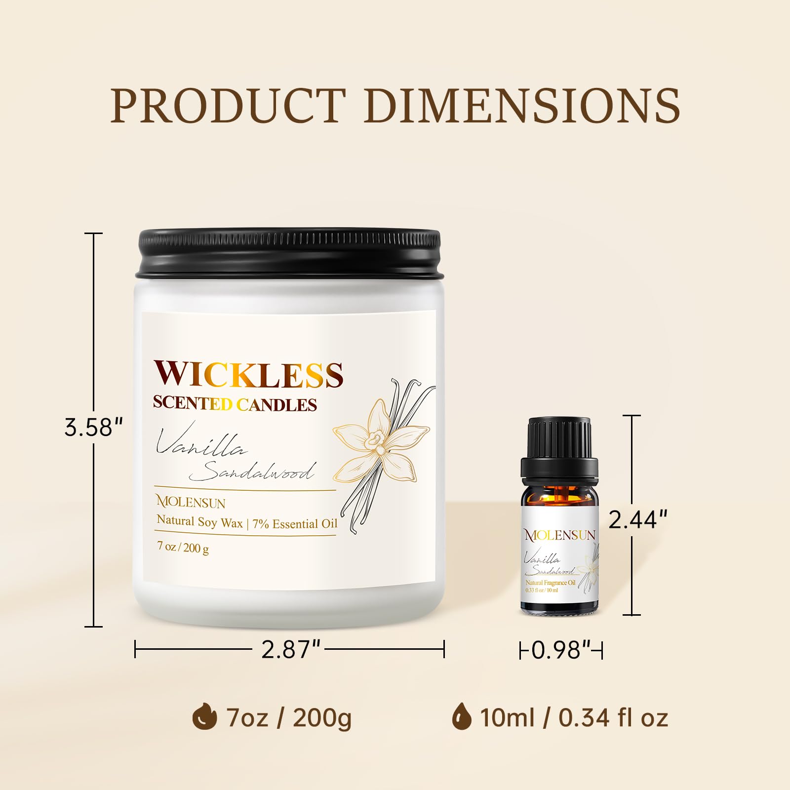 Vanilla Sandalwood Wickless Candle for Candle Warmer Lamp with 10ml Essential Oil for Custom Aroma, Flameless Non-Toxic Soy Scented Candle for Home, Monter's Day or Birthday Gifts for Women & Men