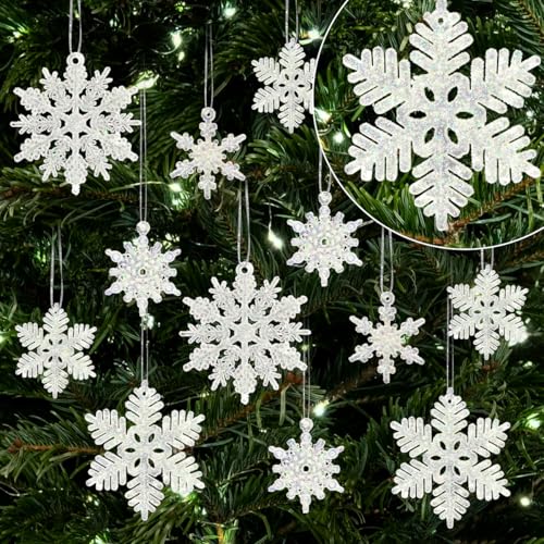60-Piece Mini Snowflake Ornaments for Christmas Trees and DIY Crafts