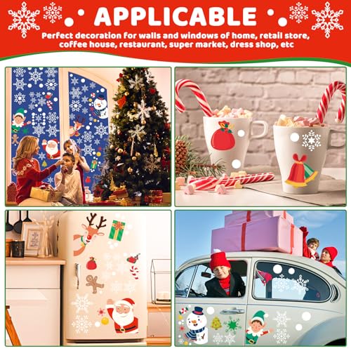 419PCS Double-Sided Christmas Window Stickers for Holiday Decor