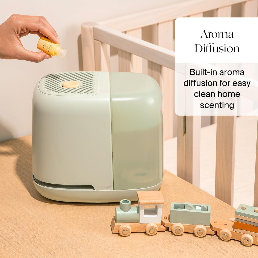 Canopy Nursery Humidifier 2.0 - 36 HR Run Time, 2.5L Tank | Sleep Lights & White Noise for Deep Sleep
