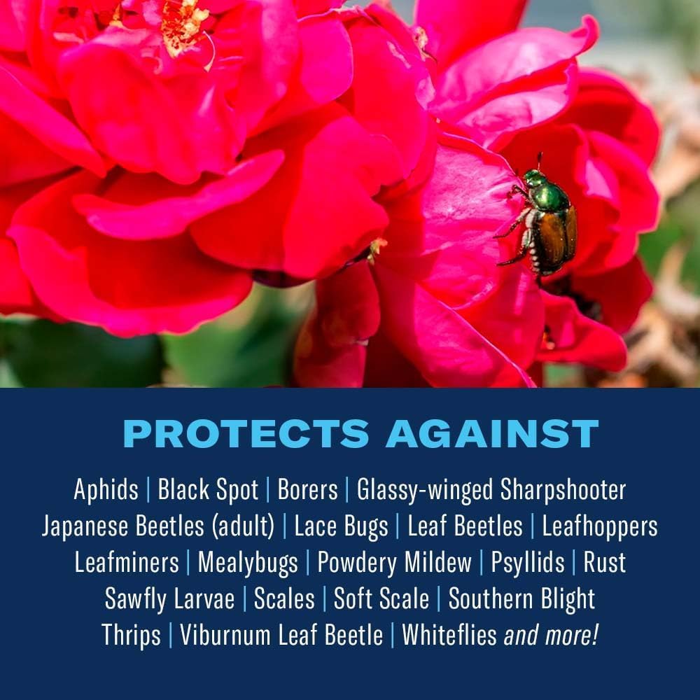BioAdvanced All-In-One Rose & Flower Care Concentrate - Prevents Pests & Diseases - 64 oz Bottle