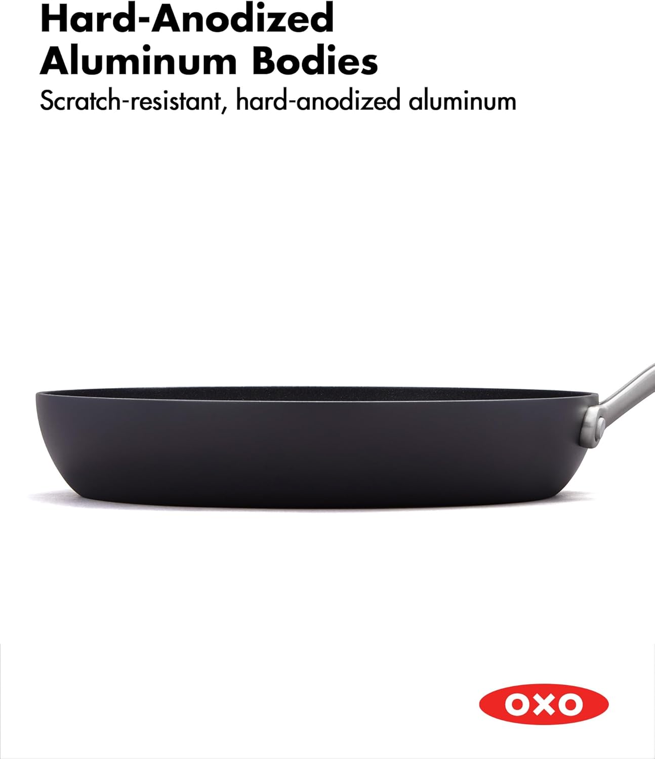 OXO Professional 8" Frying Pan Skillet - PFAS-Free Nonstick Cookware with Stainless Steel Handle | Induction Compatible, Dishwasher & Oven Safe, Black