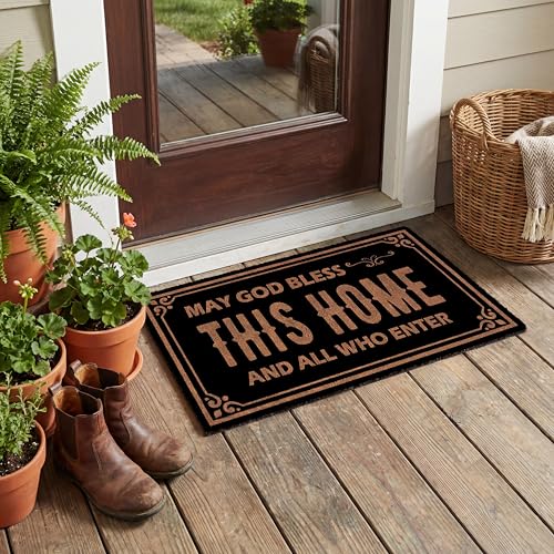 Funny Welcome Door Mat | Durable Indoor/Outdoor Rubber Doormat 30"x17"