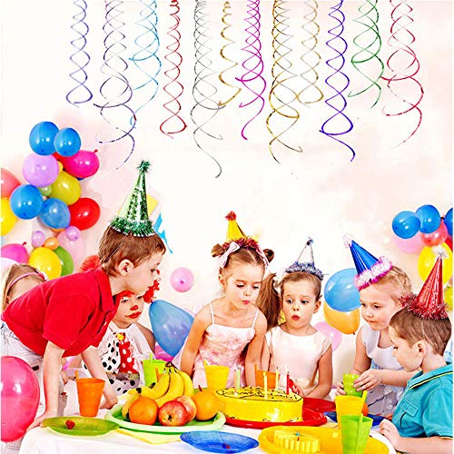 Lowki Hanging Spiral Swirl Decorations - 12 Pcs 74cm for Parties