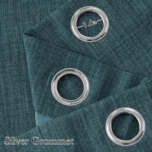 NICETOWN Greyish Blue Room Darkening Curtains - 84" Grommet Panels
