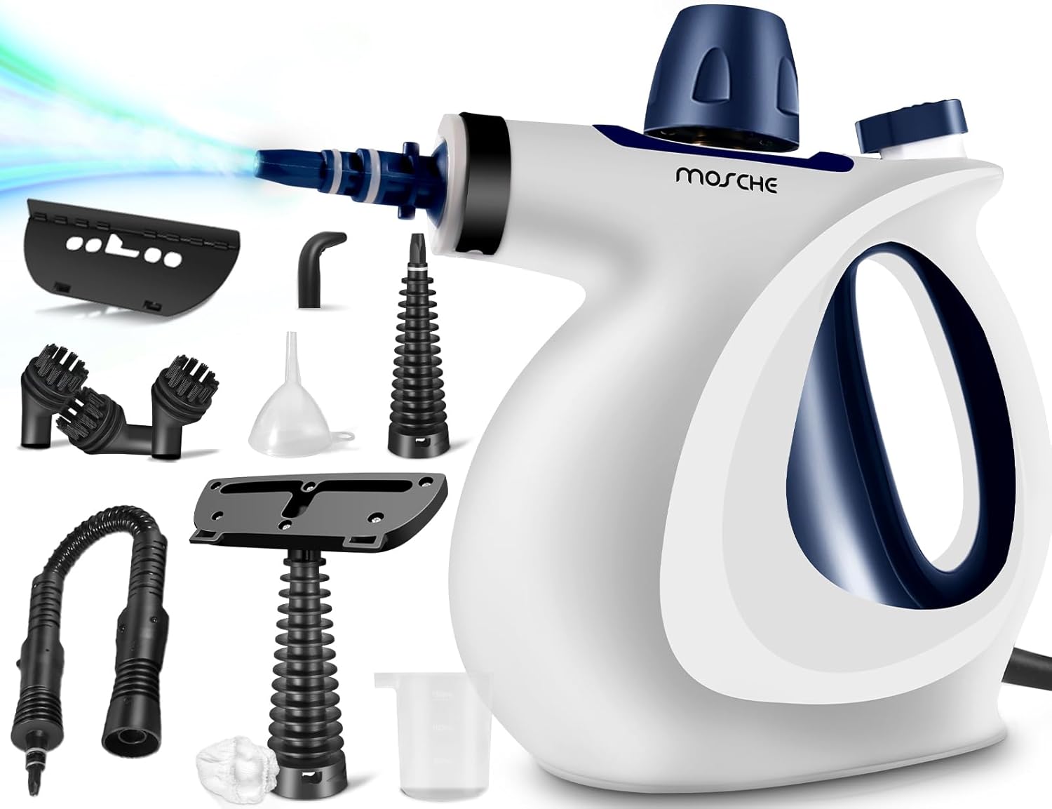 Skiennix Handheld Steam Cleaner - Multi-Surface Pressurized Steamer with 11-Piece Accessory Set