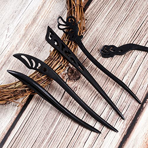 Miayon 10-Piece Wooden Hair Sticks Vintage Chinese Hair Chopsticks Pins
