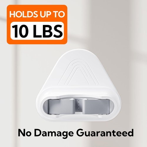 Hookay 10lbs Broom and Mop Grippers - Damage-Free Wall Hooks with 4 Hangers & 12 Adhesive Strips | Home Organization Solution