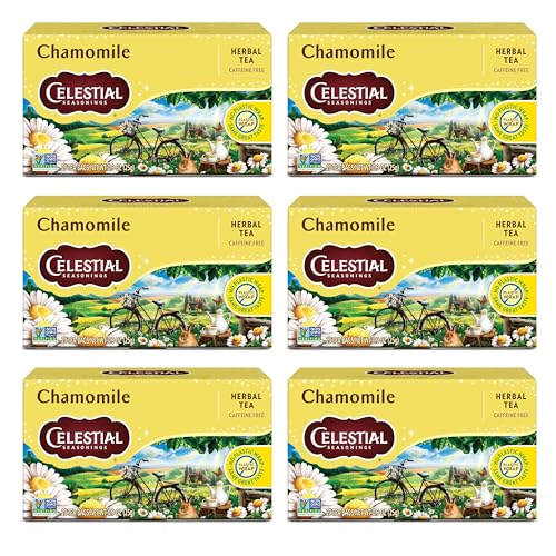 Celestial Seasonings Chamomile Herbal Tea, Caffeine Free, 120 Tea Bags (6-Pack)