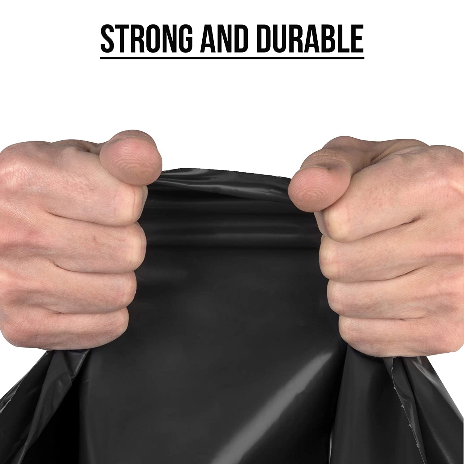 Ultrasac 45-55 Gallon 1.25 MIL Black Garbage Bags With Drawstrings Fits Rubbermaid Brute Trash Cans - 40" x 45" - Pack of 100 - For Commercial, Industrial, Municipal, & Healthcare