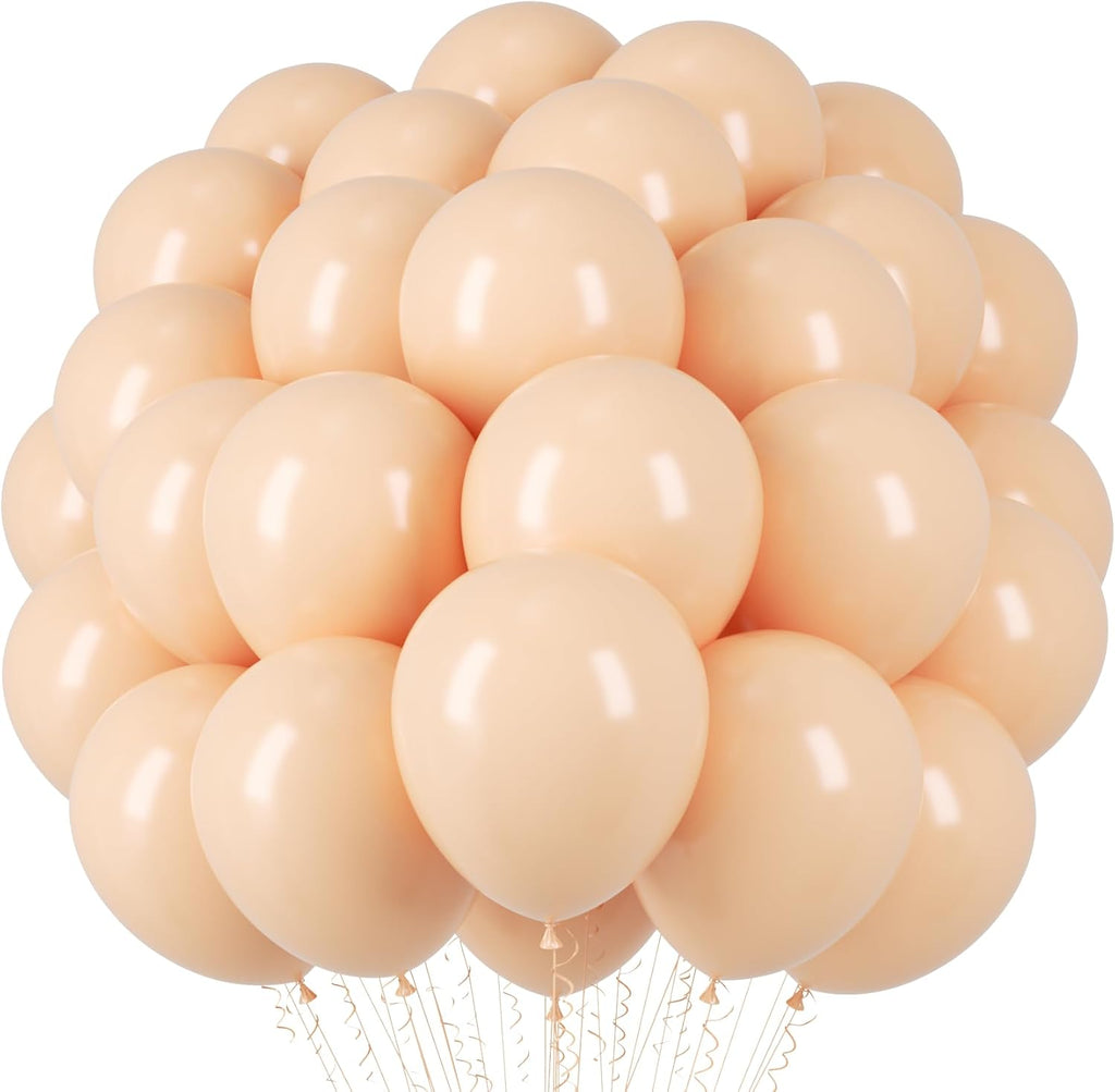 Voircoloria Blush Balloons - 66-Pack 12-Inch Nude Latex Balloons for Weddings, Graduations & Parties