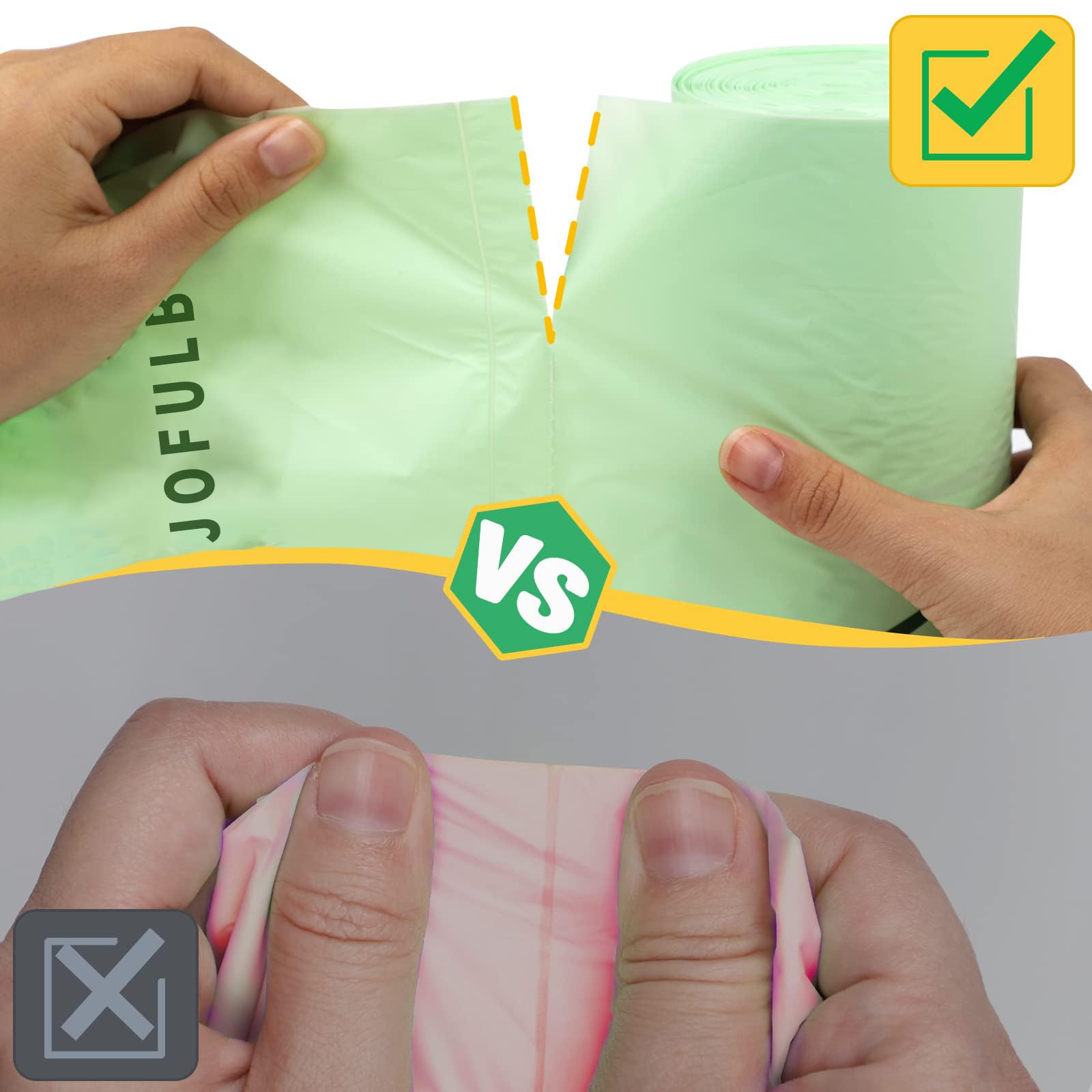 13 Gallon Trash Bags Biodegradable Compost Recycling Trash Bags, Compostable For Kitchen, 100 Count, 1.2 Mils,60 Liter, Recyclable Composta Large Heavy Duty Garbage Bag (100)