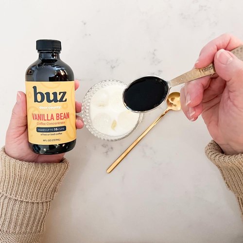 Buz Vanilla Bean Coffee Concentrate - Rich Flavor in 8oz Bottle for Instant Enjoyment