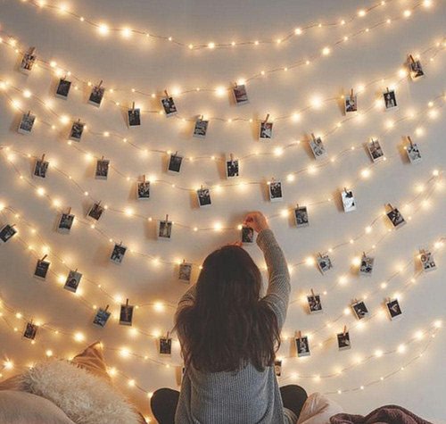CozyHome - 5.5YD LED Photo String Lights with Clips & Timer Remote | Indoor Fairy Light Decor
