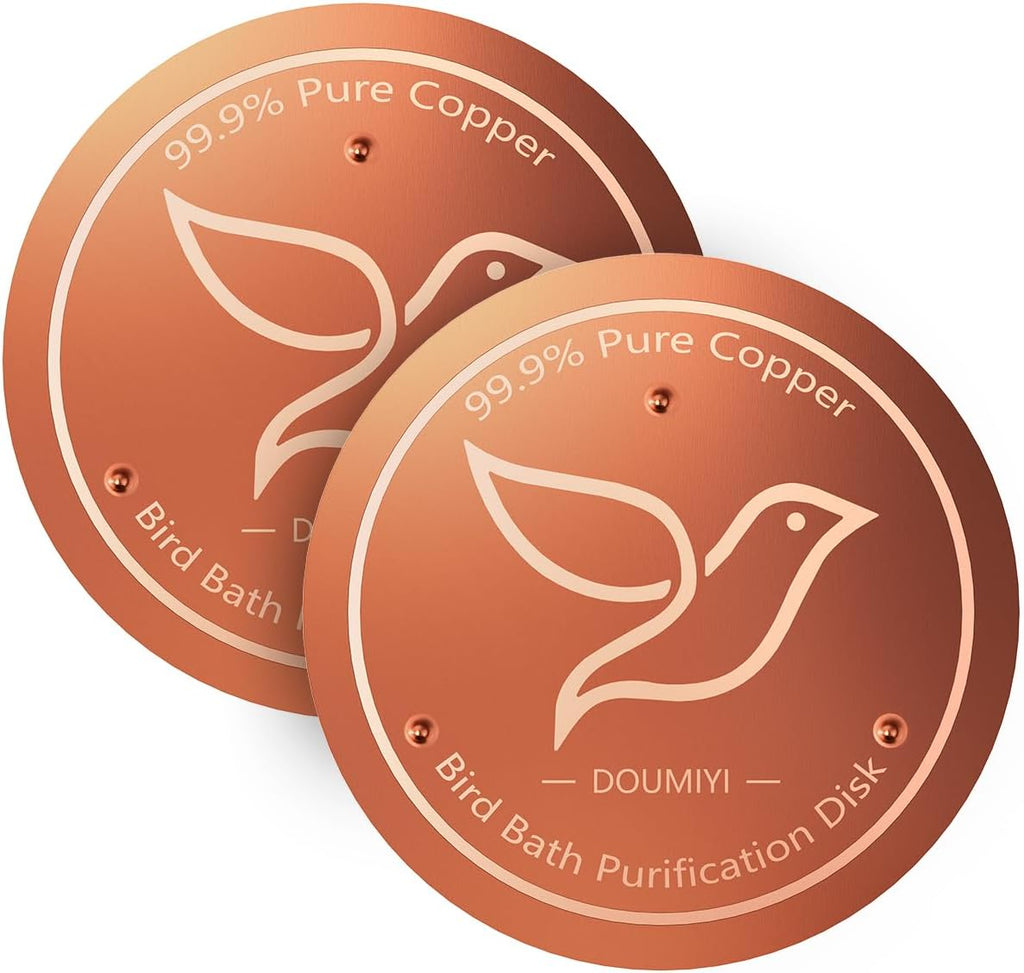 Nature’s Purifier 2-Pack Copper Bird Bath Cleaning Disks - 99.9% Pure Copper, 0.6mm Thick