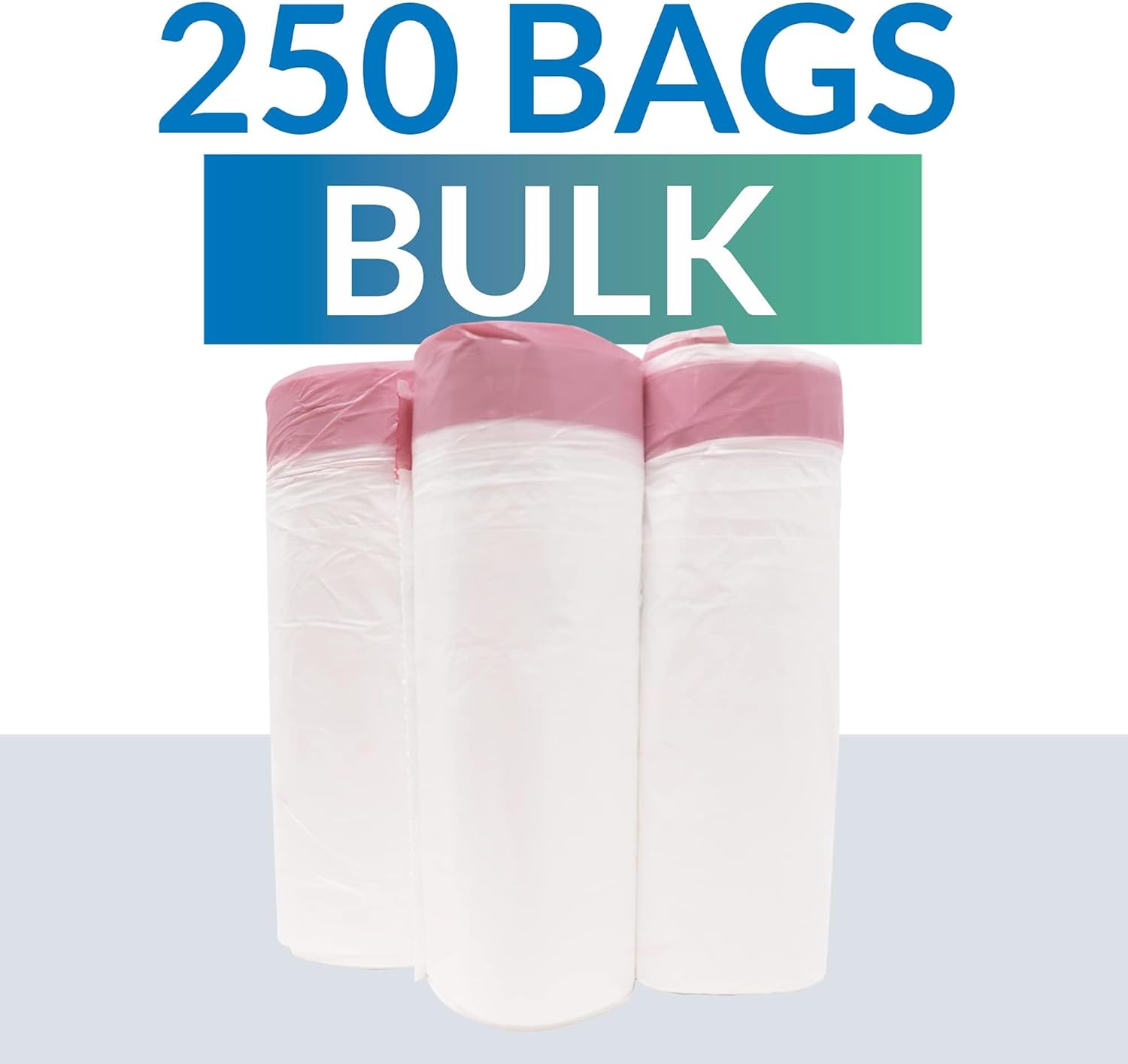 Reli. Drawstring Trash Bags - 13-16 Gallon Capacity, 250 Count Bulk, White for Kitchen Use