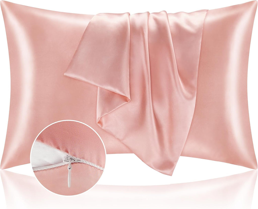 BEDELITE Satin Pillowcase Set - Super Soft Cooling Coral Pillow Cases | Standard Size 20x26 Inches