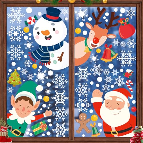419PCS Double-Sided Christmas Window Stickers for Holiday Decor